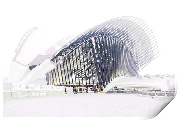  Lyon, France, St Exupery airport and rail station Print by Michael Chandler