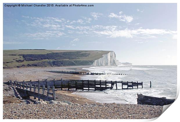 The Seven Sisters, from Cuckmere Haven Print by Michael Chandler
