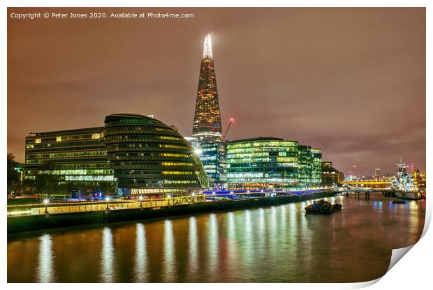 The Shard and City Hall Print by Peter Jones