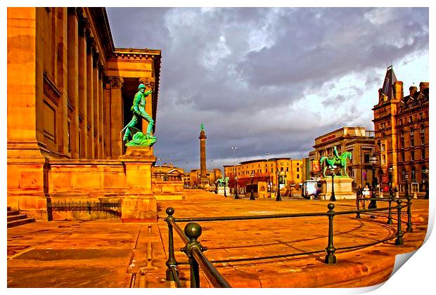 A digitally converted painting of St Georges Hall  Print by ken biggs
