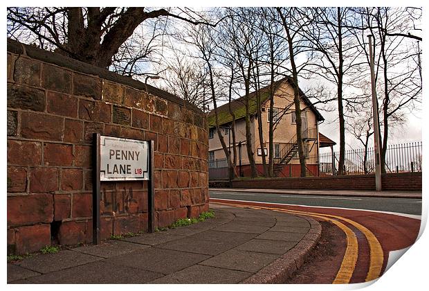 Penny Lane street sign Made famous by the Beatles Print by ken biggs