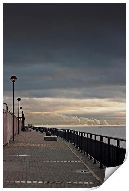 Promenade on the River Mersey, Liverpool, UK. Print by ken biggs