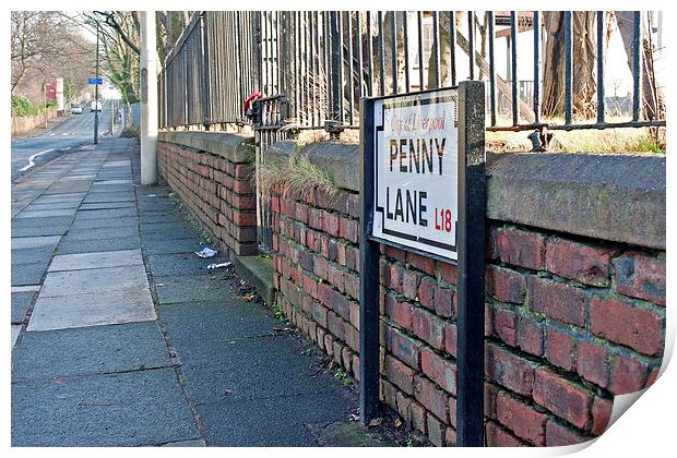 Penny Lane, Liverpool, UK Print by ken biggs