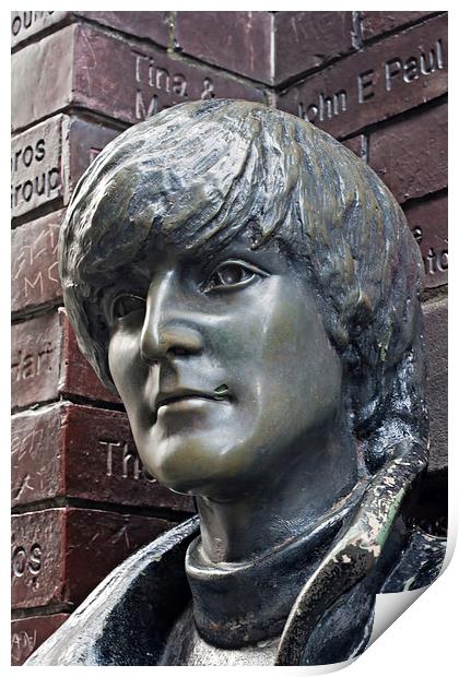 Statue of John Lennon Print by ken biggs