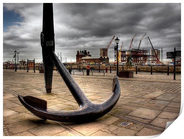 HDR image of a very large ships anchor Print by ken biggs