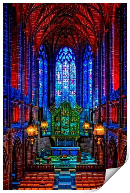 Lady Chapel inside Liverpool Cathedral Print by ken biggs