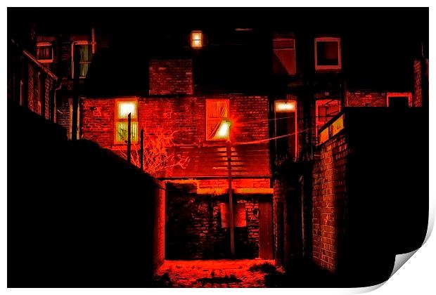 cobbled back streets of Liverpool UK Print by ken biggs
