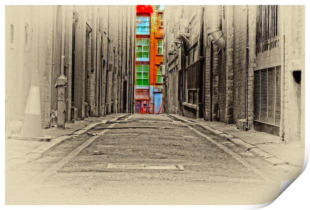 an inner city back alleyway Print by ken biggs