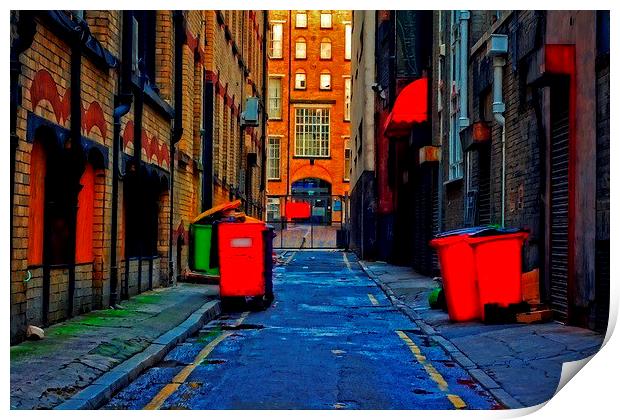 back streets of inner city Liverpool Print by ken biggs