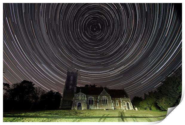  Norfolk Church at Night Print by Darren  Wynne