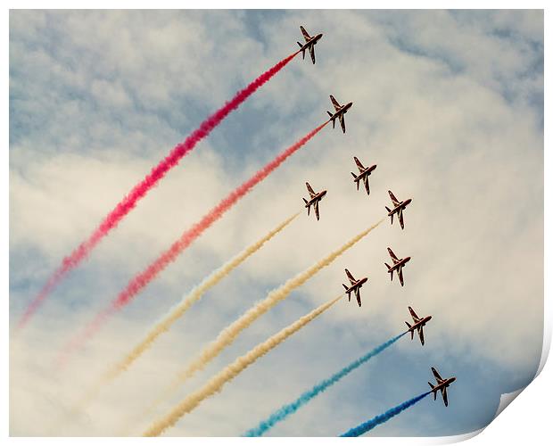  RAF Red Arrows - Full Formation  Print by Andrew Scott