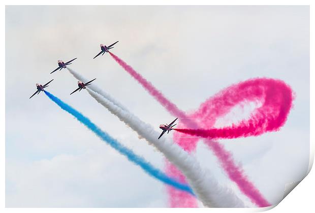  RAF Red Arrows perform the mirror roll Print by Andrew Scott