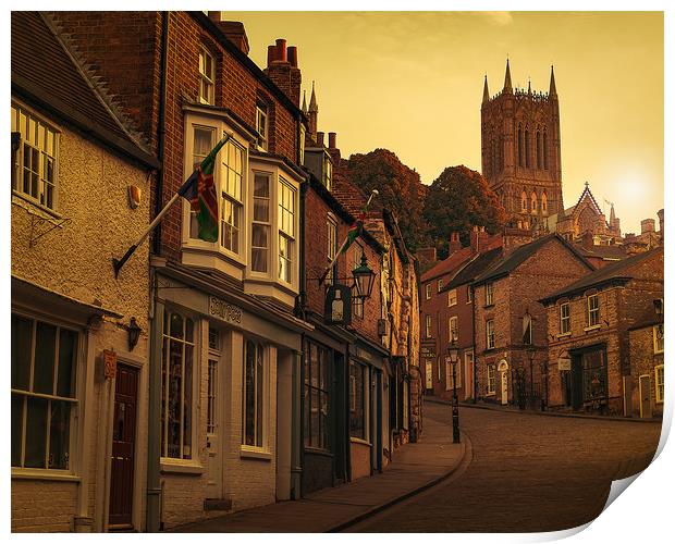 Lincoln Steep Hill at dawn Print by Andrew Scott