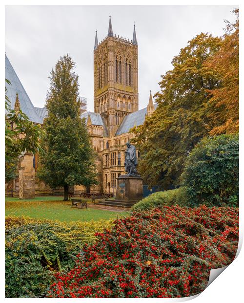 Lincoln Cathedral - morning glow Print by Andrew Scott