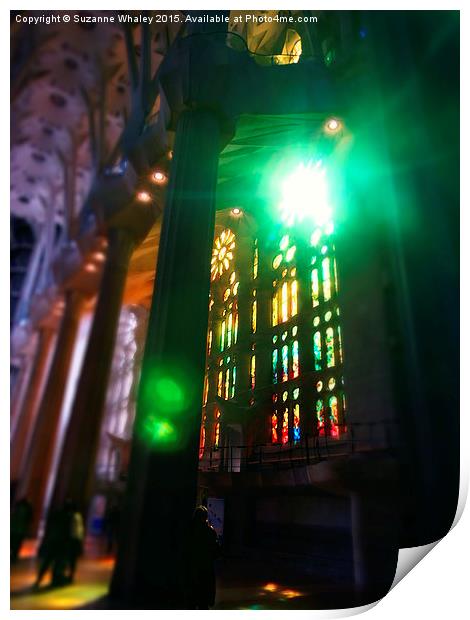 Sagrada Familia Dramatic Light Print by Suzanne Whaley