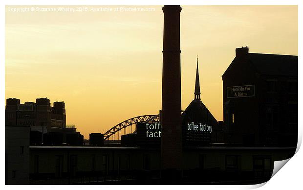  Sunset over the Tyne Bridge Print by Suzanne Whaley