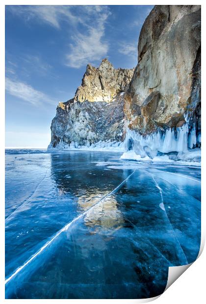 Blue Ice of the Lake Baikal Print by Svetlana Korneliuk
