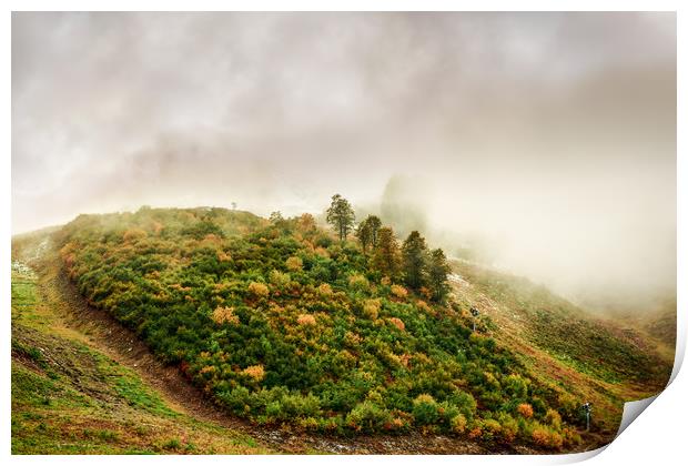 Autumn valley in the cloud Print by Svetlana Korneliuk