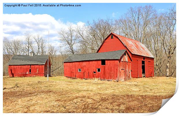 Old Red Barn Print by Paul Fell