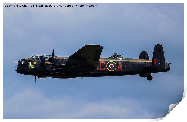  Avro Lancaster Print by Charlie Kirkpatrick