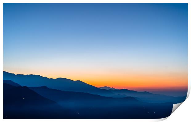 Beautiful landscape view of Sunrise Print by Ambir Tolang