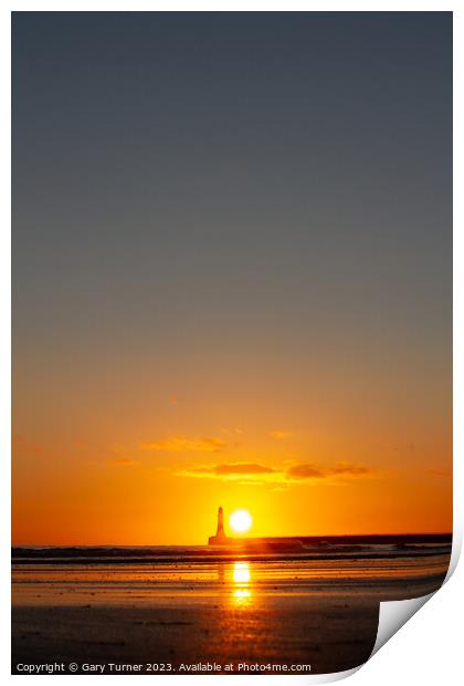 Sunrise at Roker Pier, Sunderland Print by Gary Turner