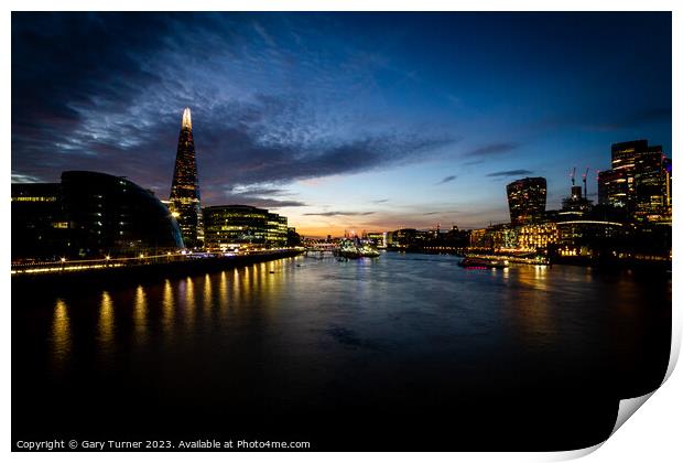 The Shard and River Thames Sunset Print by Gary Turner