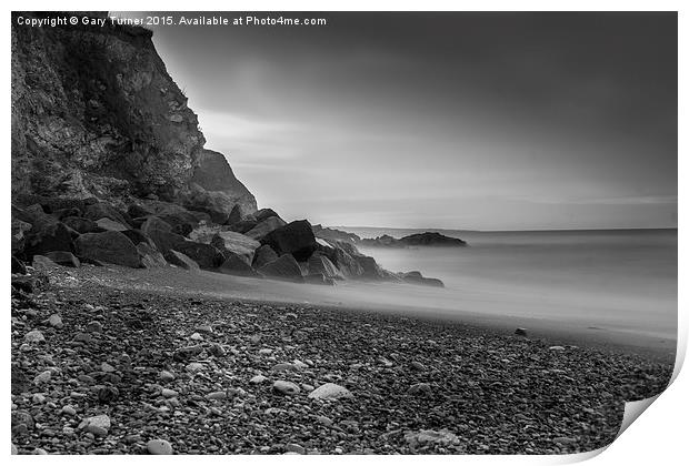 Rocky Shore Print by Gary Turner