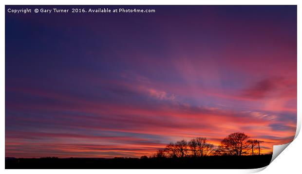 Hues of Sunset Print by Gary Turner