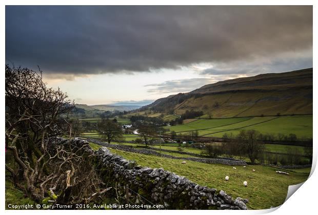 Dark Clouds over Kettlewell Print by Gary Turner
