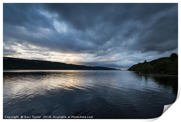 Last light over Loch Ness Print by Gary Turner