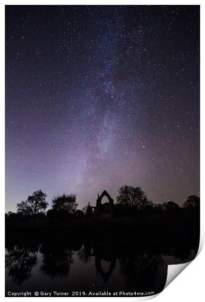 Bolton Abbey Milky Way Print by Gary Turner