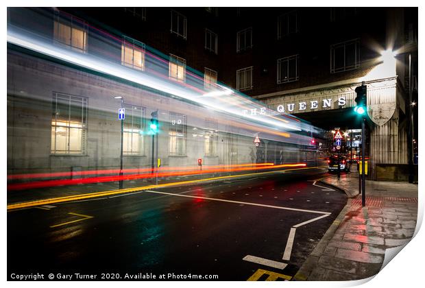 Queens Bus Trails Print by Gary Turner