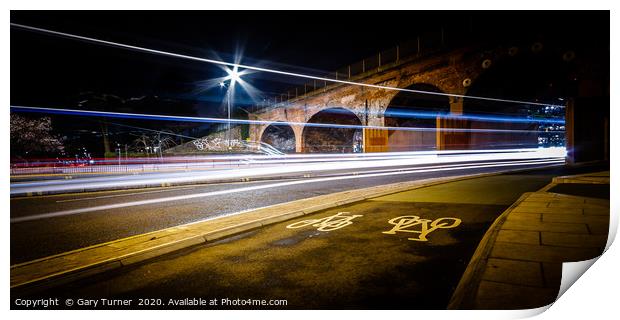 Arches Light Trails Print by Gary Turner