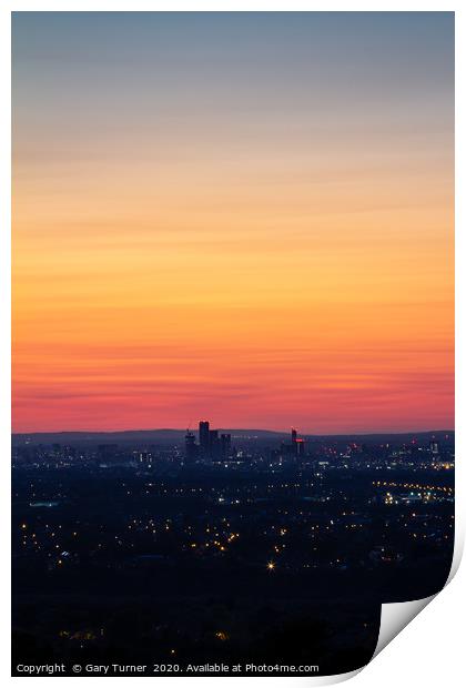 Manchester Sunset II Print by Gary Turner