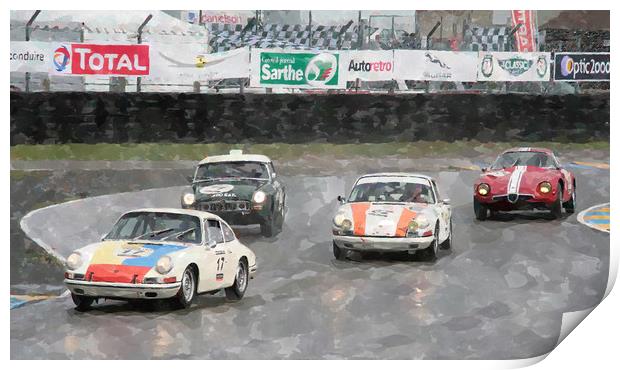 Sports and GT cars at LeMans Print by Adrian Beese