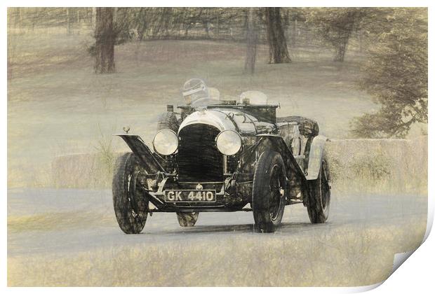 Vintage Bentley Sports Car Print by Adrian Beese