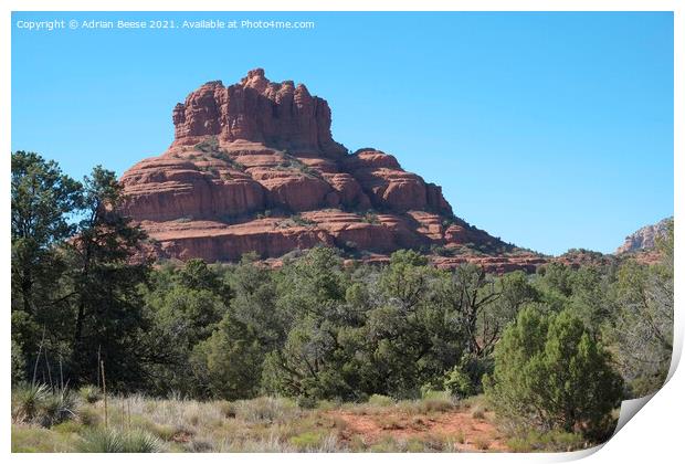 Bell Tower Rock Sedona Print by Adrian Beese