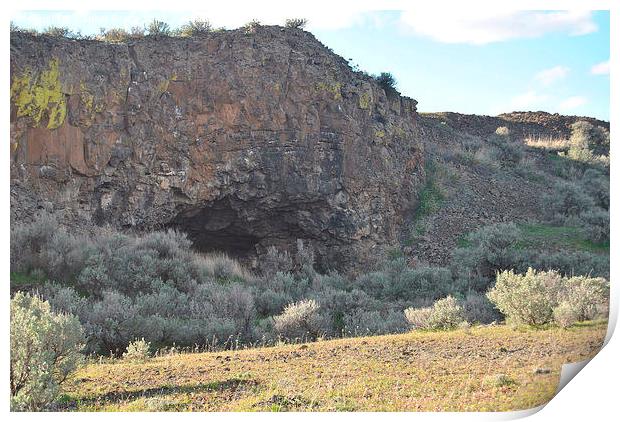  Cave near Soap Lake, WA Print by Marilyn Graffe