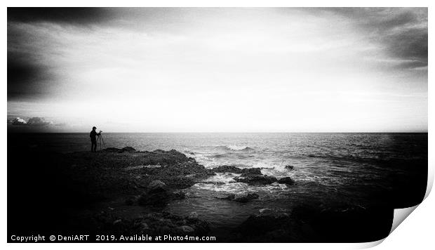 Photographer at the sea Print by DeniART 