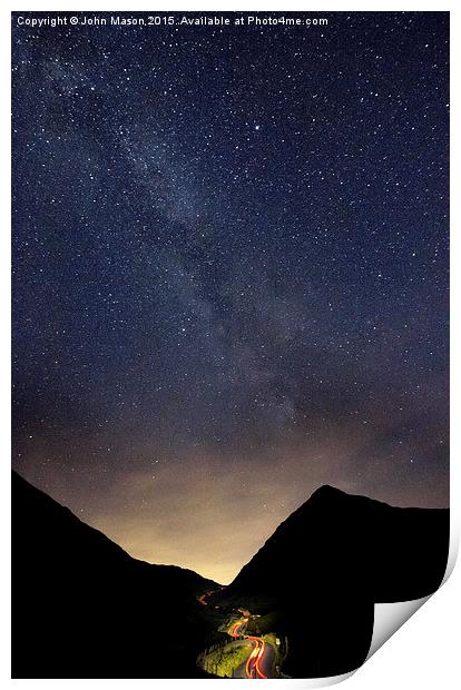  Milky Way over Kirkstone Pass Print by John Mason