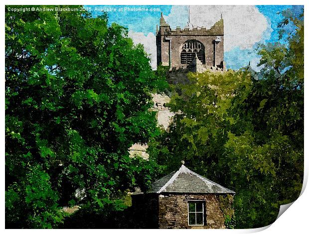 The Priory at Cartmel in the summertime..., Print by Andy Blackburn