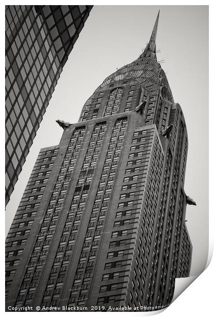 The Chrysler Building, New York City - monochrome Print by Andy Blackburn