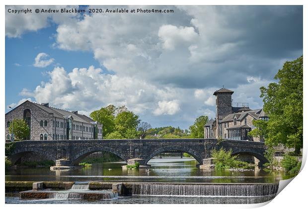 Clouds over the River Kent in Kendal...            Print by Andy Blackburn