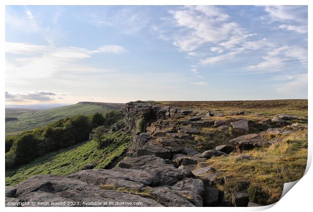 Stanage Edge outdoors 2 Print by Kevin Round