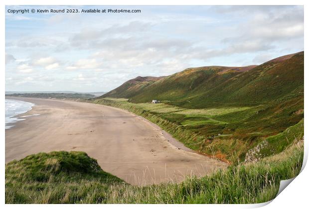 Rhossili beach Wales 2 Print by Kevin Round