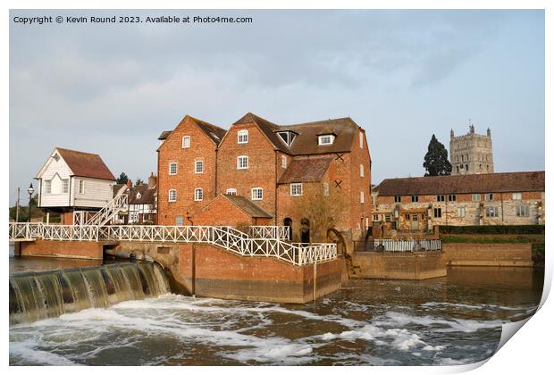 Abbey Mill Tewkesbury Print by Kevin Round