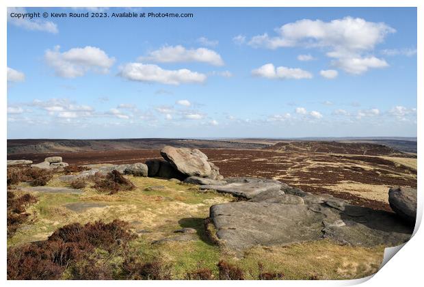 Stanage Edge Landscape Moorland Print by Kevin Round