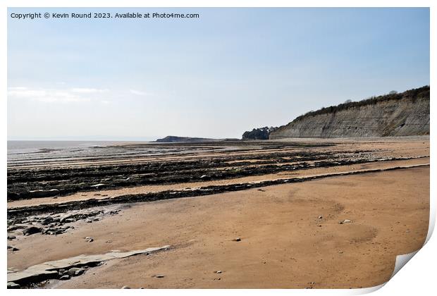 Lavernock sandy beach Print by Kevin Round