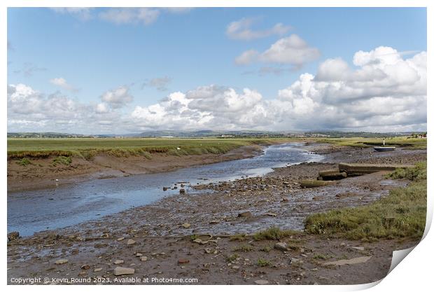 Loughor estuary at Low tide Print by Kevin Round